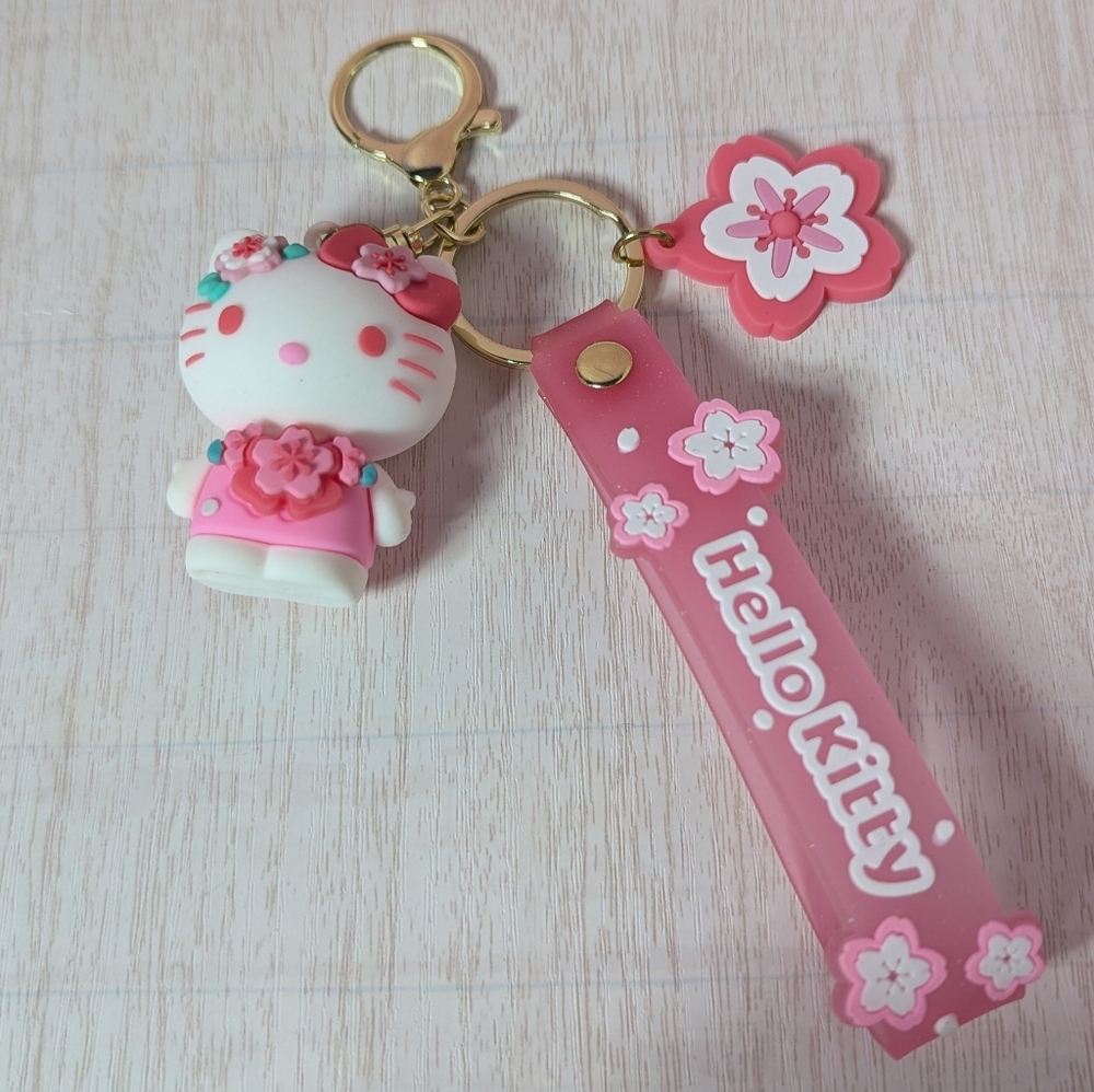 Hello Kitty Pink Floral Keychain